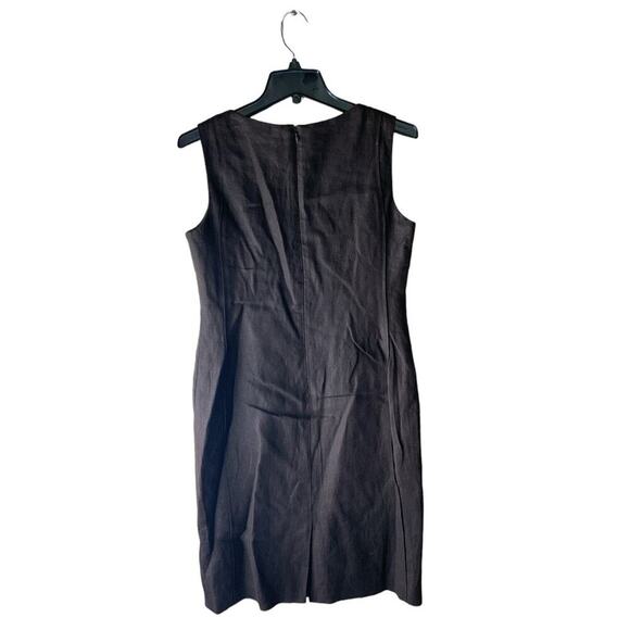 Talbots Brown 100% Dress 8P Sheath Sleeveless Lined Knee Length Zip Closure - Picture 6 of 12